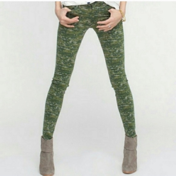 Rag and Bone Green Camo Digital Skinny Low Rise Jeans 27 - Picture 1 of 15